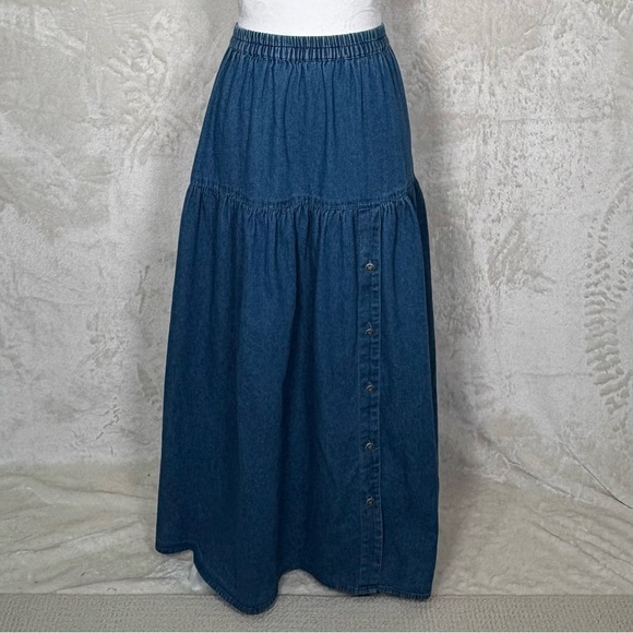 Denim Maxi Skirt Large XL - Picture 2 of 7